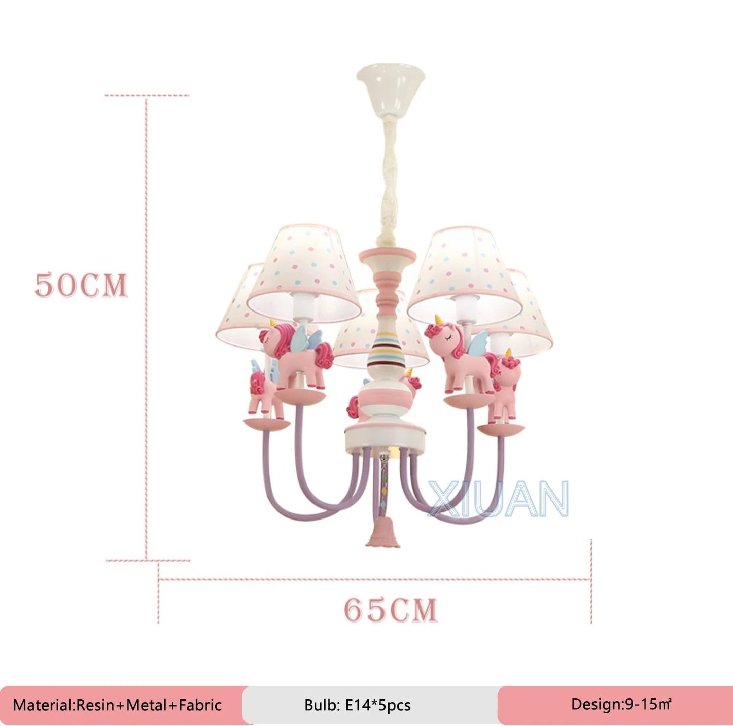 Pink Horse Children's Room LED Chandelier - Lumen Attic