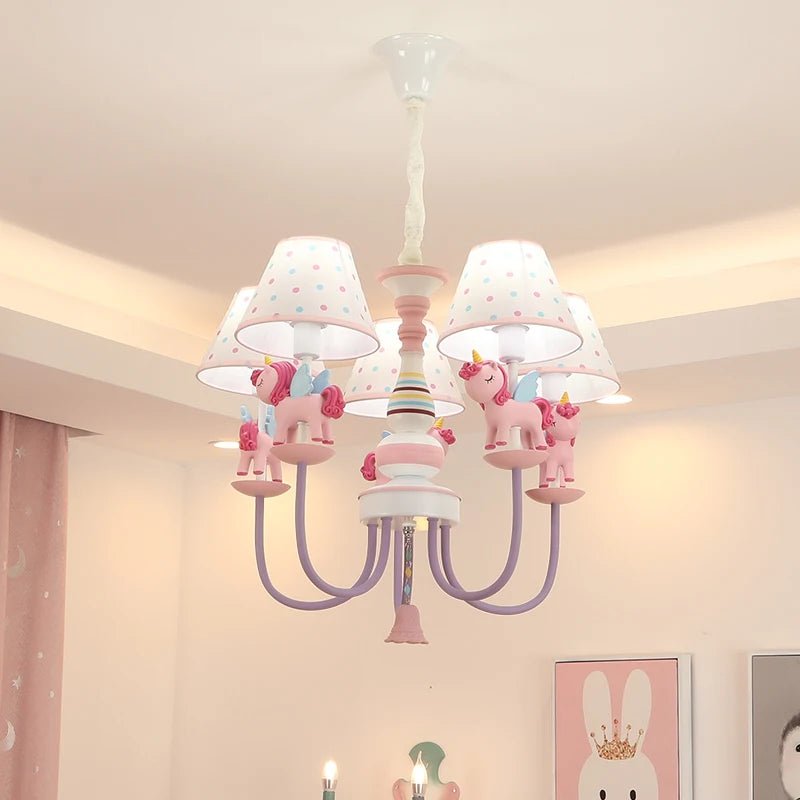 Pink Horse Children's Room LED Chandelier - Lumen Attic