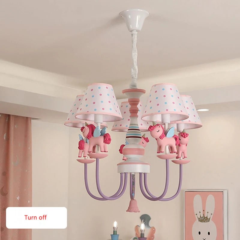 Pink Horse Children's Room LED Chandelier - Lumen Attic