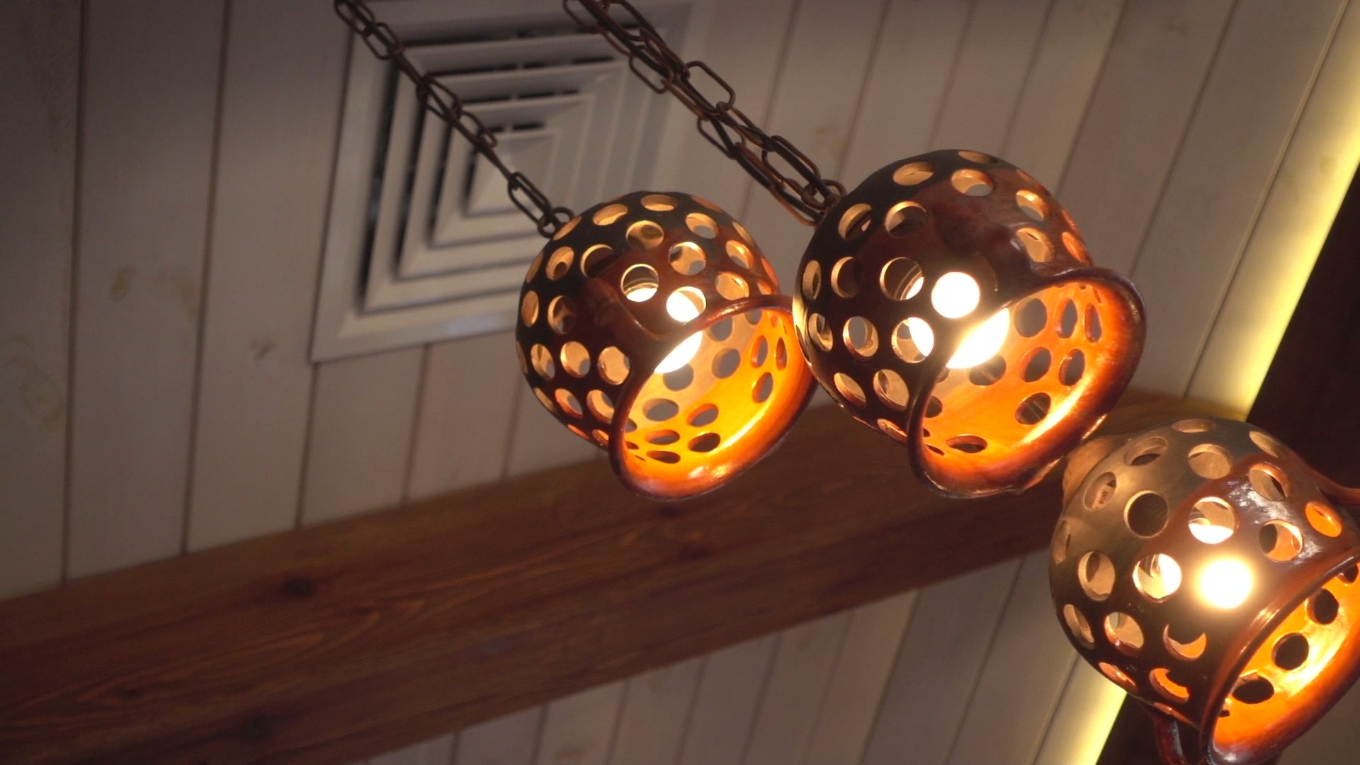 Load video: Decorated Lamp for cozy interior of Restaurant Bar