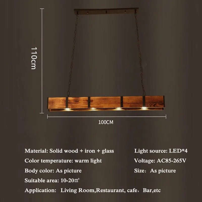 RusticBeam American Vintage Style Wooden Pendant Lamp - Lumen Attic