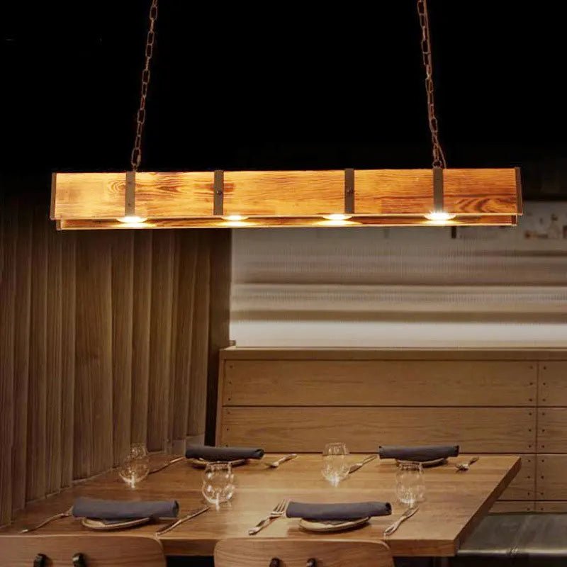 RusticBeam American Vintage Style Wooden Pendant Lamp - Lumen Attic