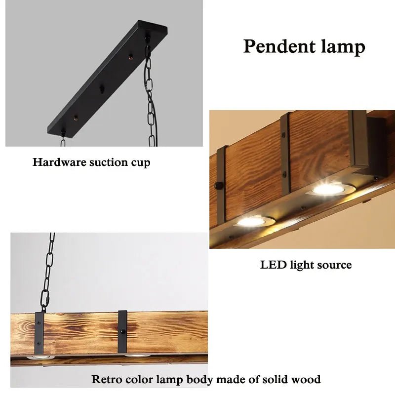 RusticBeam American Vintage Style Wooden Pendant Lamp - Lumen Attic