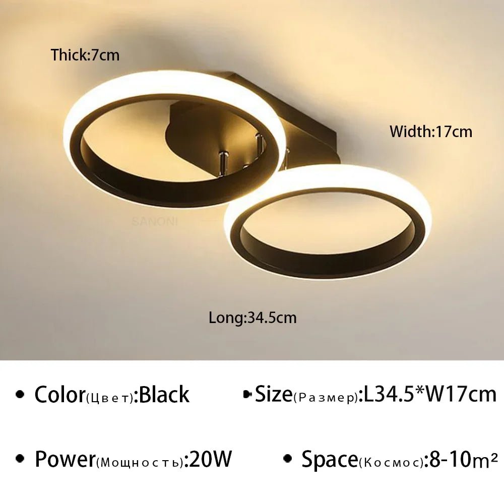 Sanoni Semi - Flush Mount Modern LED Ceiling Lights - Lumen Attic