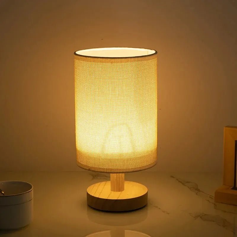 SereneGlow Nordic Wooden Table Lamp - Lumen Attic