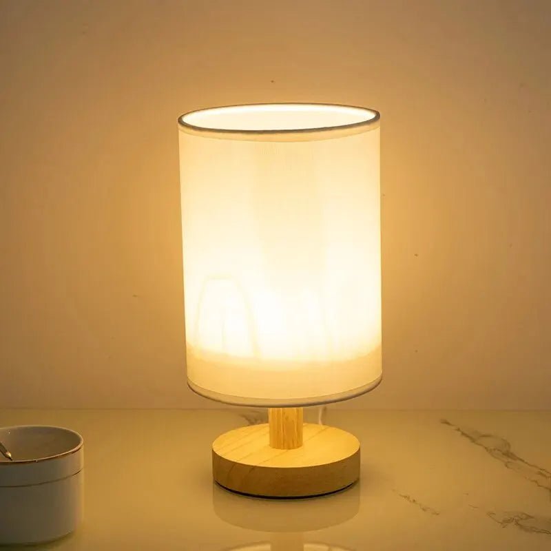 SereneGlow Nordic Wooden Table Lamp - Lumen Attic