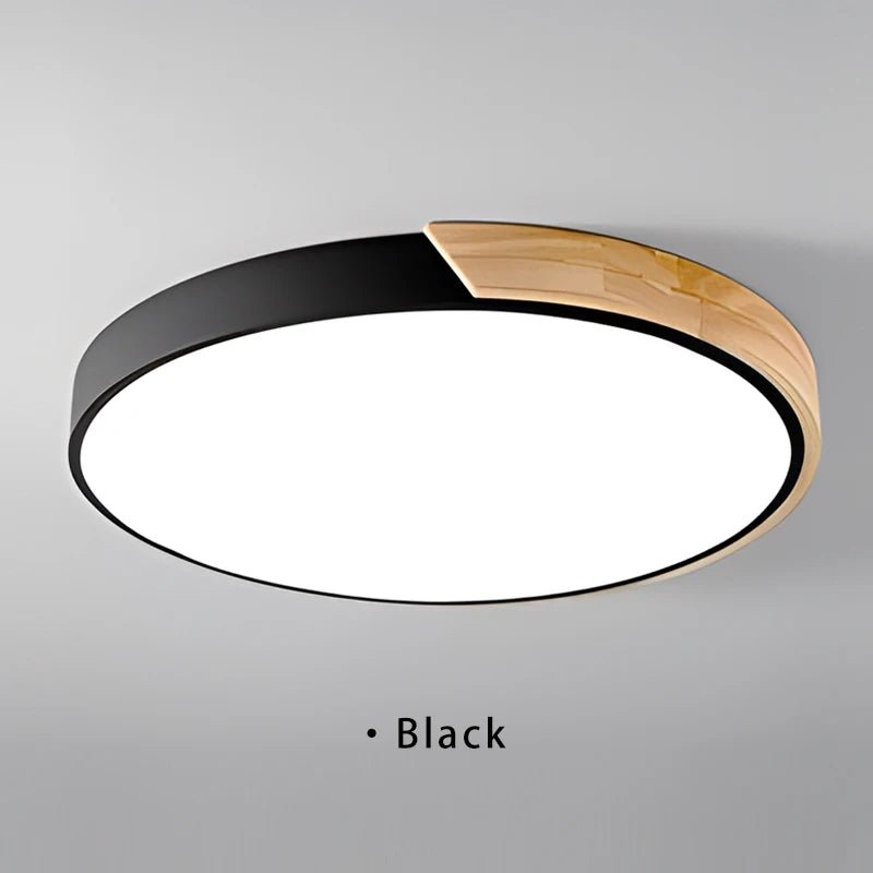 Shine Macaron Thin Wood Circular LED Ceiling Lamp - Lumen Attic