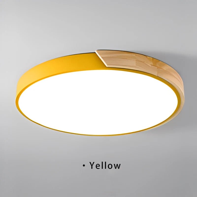 Shine Macaron Thin Wood Circular LED Ceiling Lamp - Lumen Attic