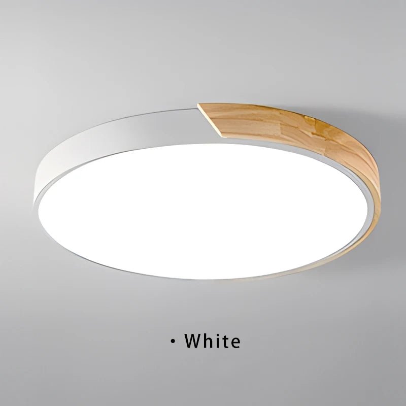 Shine Macaron Thin Wood Circular LED Ceiling Lamp - Lumen Attic