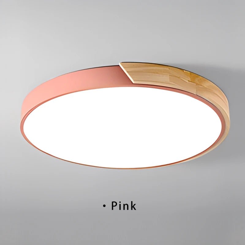 Shine Macaron Thin Wood Circular LED Ceiling Lamp - Lumen Attic