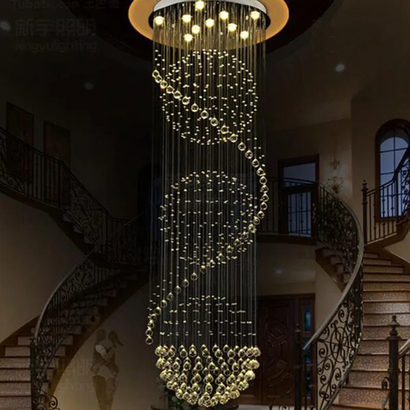 Sigma 3 Tier Spiral LED Crystal Chandelier - Lumen Attic