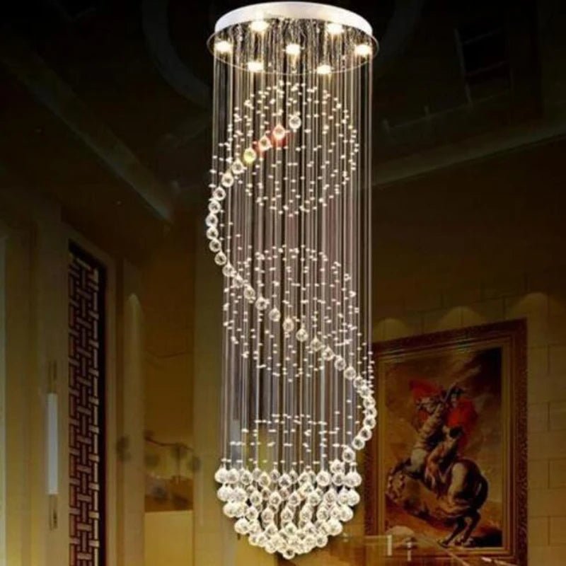 Sigma 3 Tier Spiral LED Crystal Chandelier - Lumen Attic