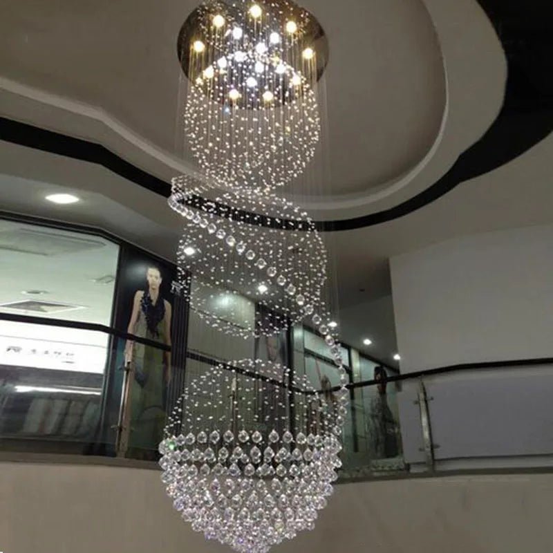 Sigma 3 Tier Spiral LED Crystal Chandelier - Lumen Attic