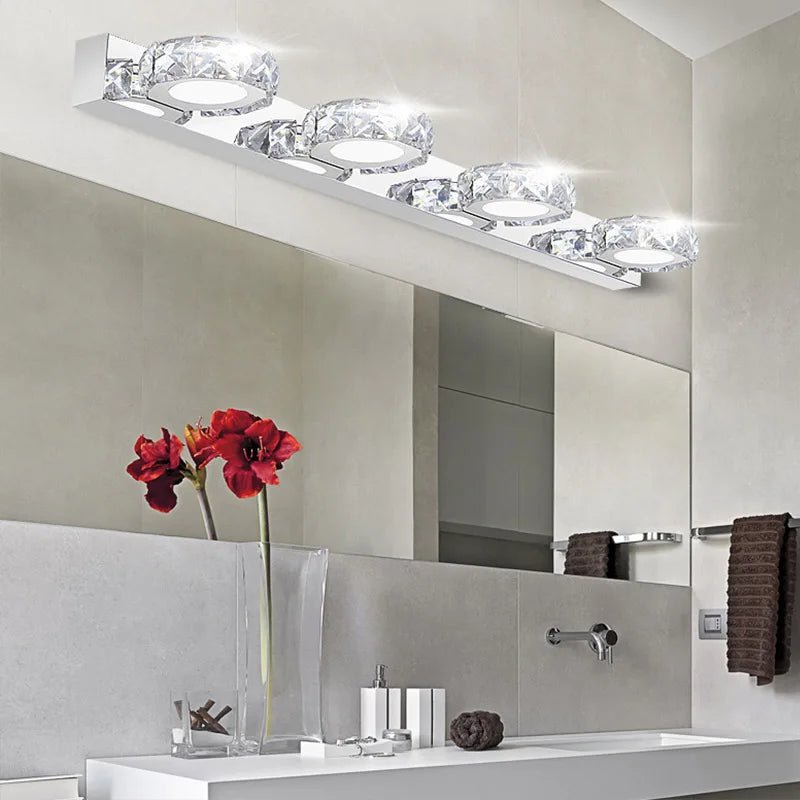 Sisilia Modern Crystal Wall Mirror Lamp - Lumen Attic