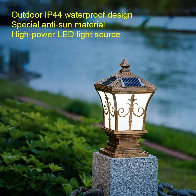 Solar Traditional Victorian Column Lantern LED - Lumen Attic