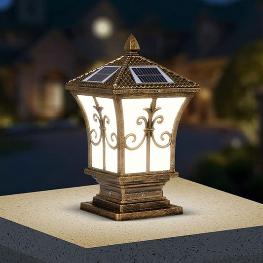 Solar Traditional Victorian Column Lantern LED - Lumen Attic