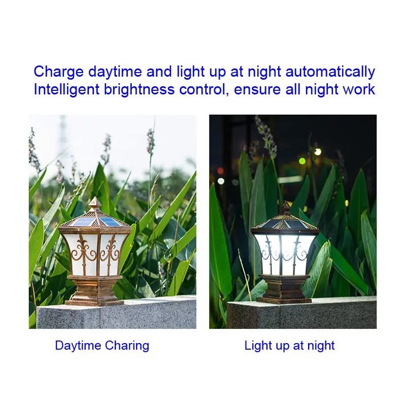 Solar Traditional Victorian Column Lantern LED - Lumen Attic