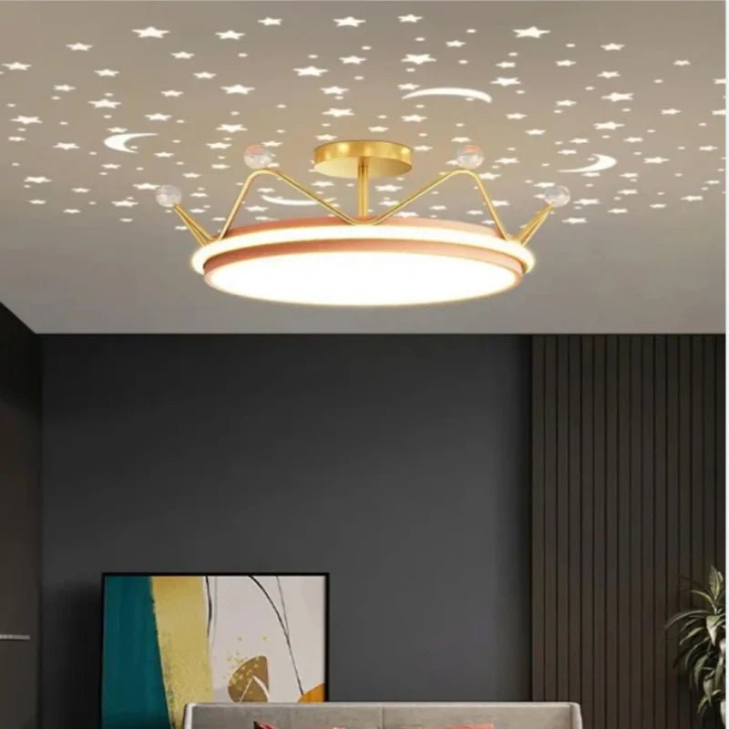 Star and Moon LED Frosted Chandelier - Lumen Attic