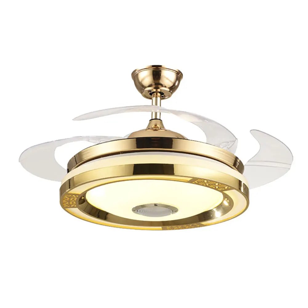 Tavarre 42 - Inch Bluetooth Gold Ceiling Fan Light With Music Player - Lumen Attic