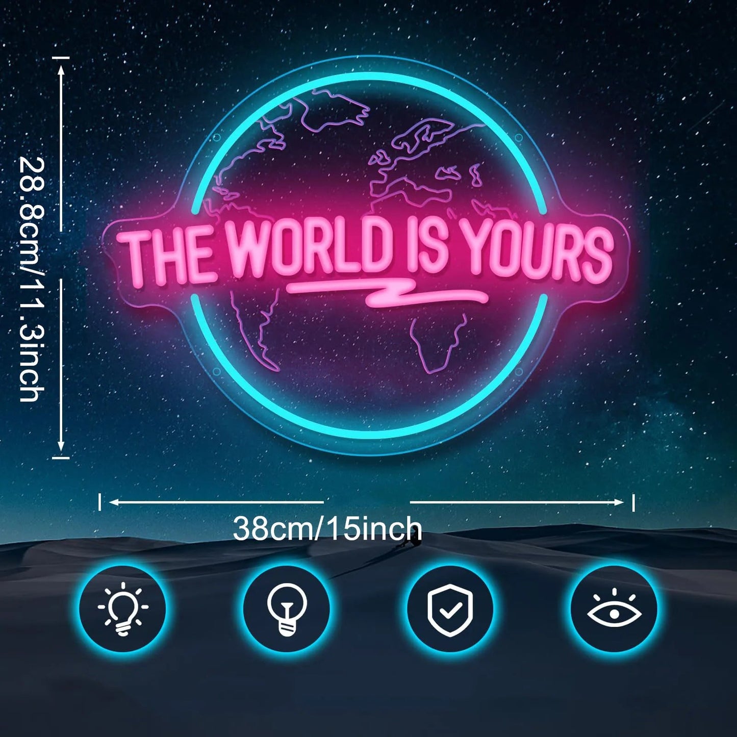 The World Is Yours Neon Sign - Lumen Attic