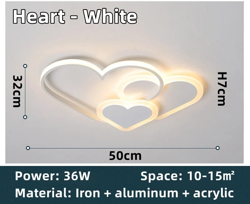 Various Cloud and Heart LED Ceiling Lamp - Lumen Attic