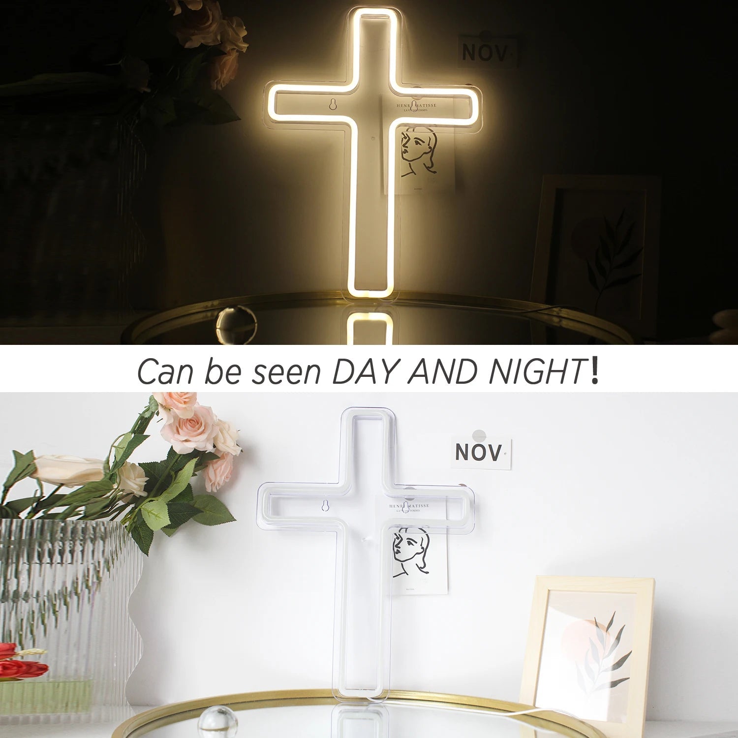 Various Gods Plan Cross Neon Signs - Lumen Attic