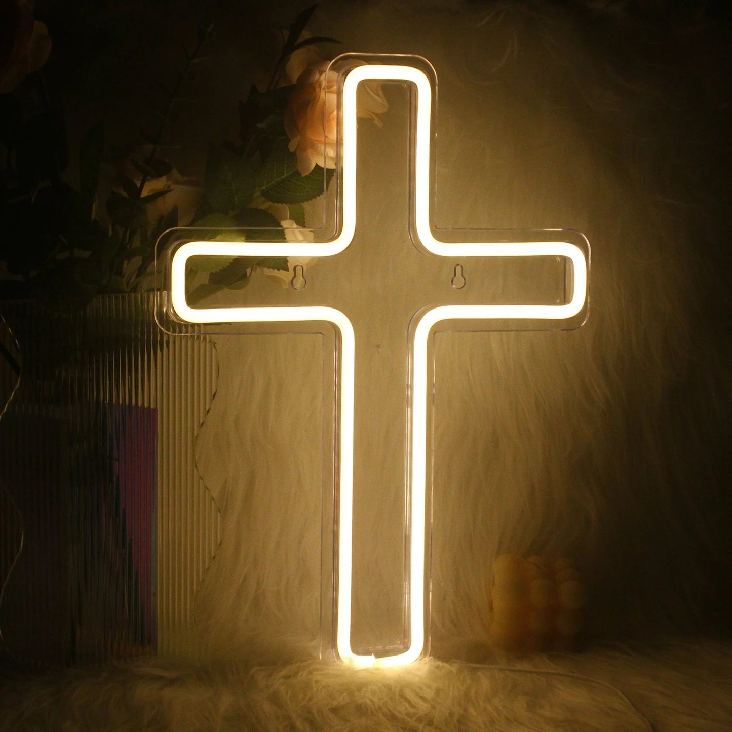 Various Gods Plan Cross Neon Signs - Lumen Attic