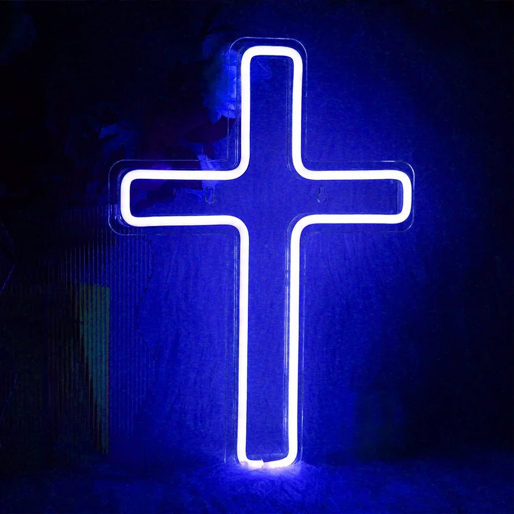 Various Gods Plan Cross Neon Signs - Lumen Attic