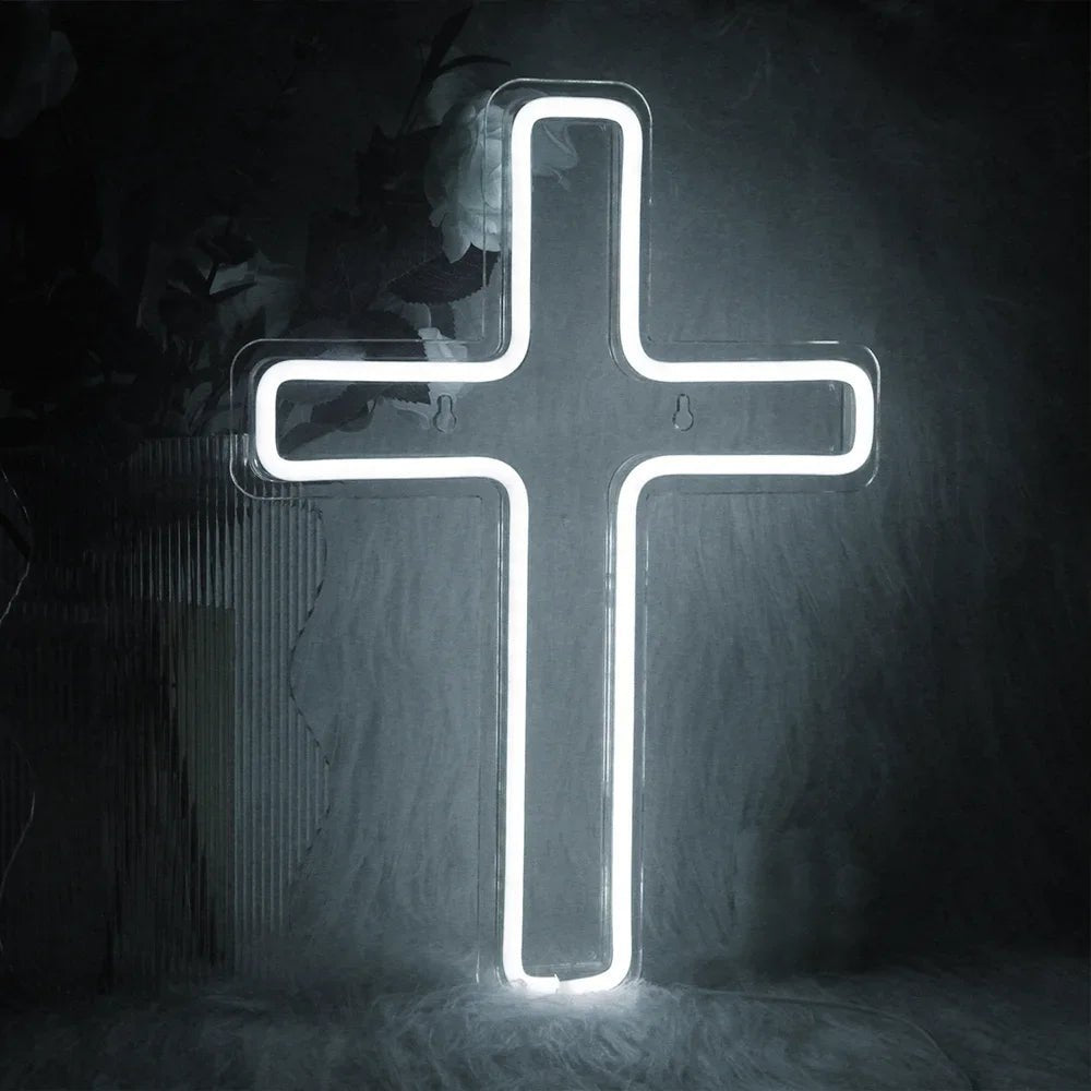 Various Gods Plan Cross Neon Signs - Lumen Attic