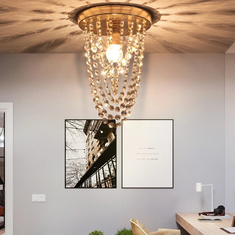 Villa Crystal Flush Mount Ceiling Light - Lumen Attic