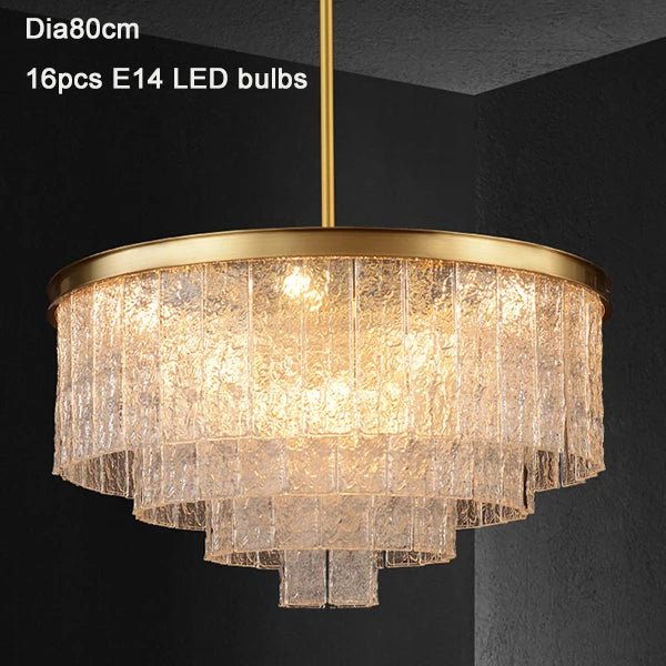 Vinistry Lux Modern Glass Golden Chandelier LED - Lumen Attic