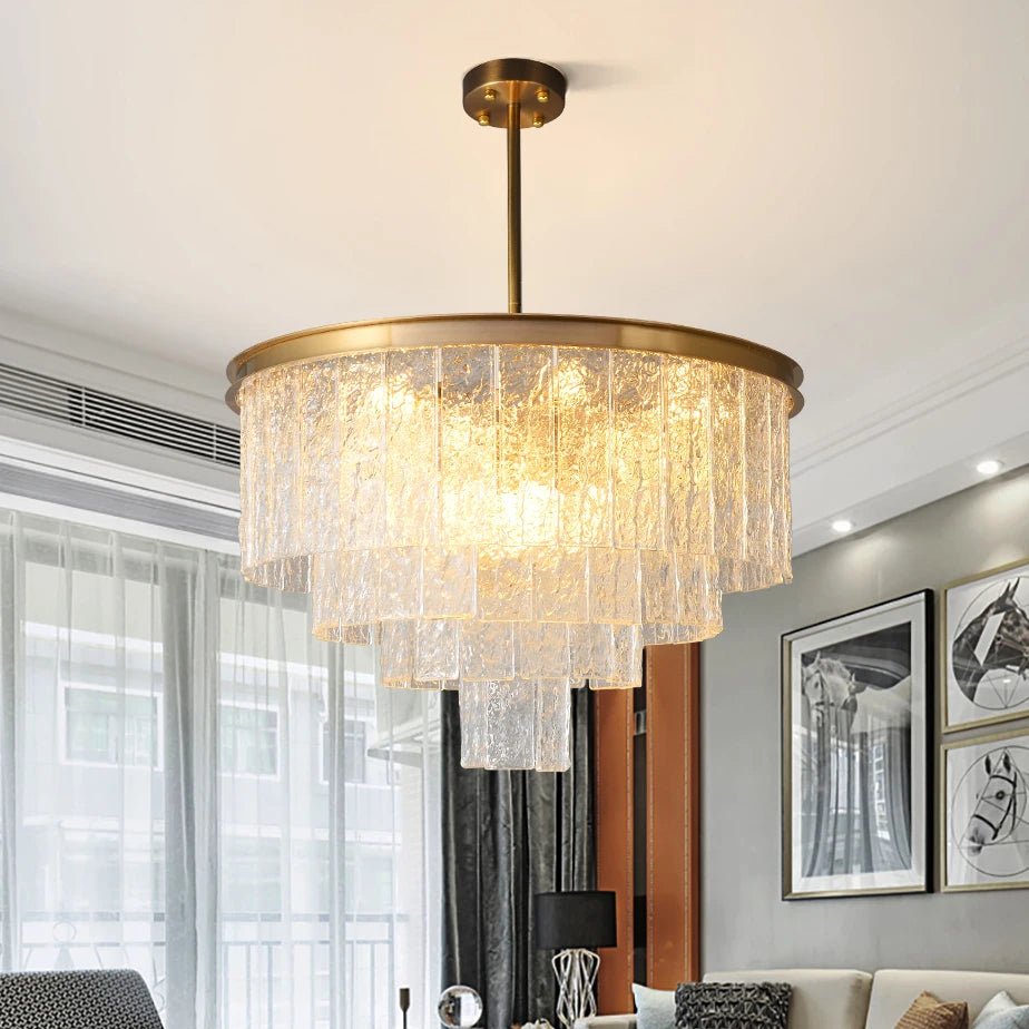 Vinistry Lux Modern Glass Golden Chandelier LED - Lumen Attic