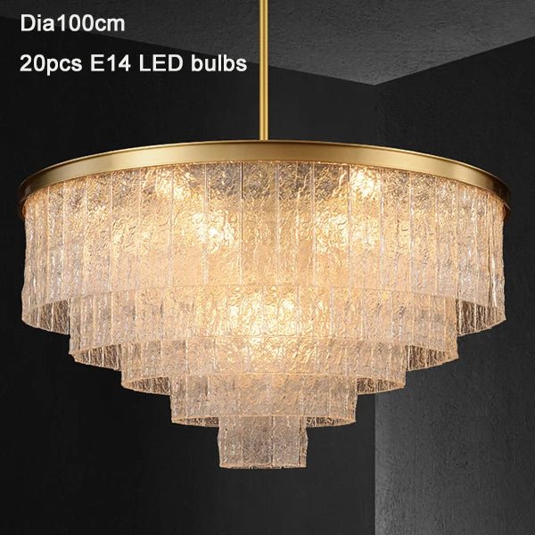 Vinistry Lux Modern Glass Golden Chandelier LED - Lumen Attic