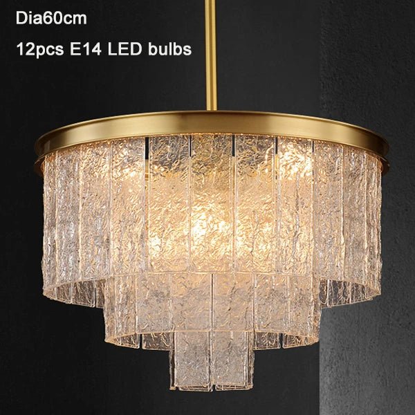 Vinistry Lux Modern Glass Golden Chandelier LED - Lumen Attic