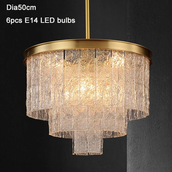 Vinistry Lux Modern Glass Golden Chandelier LED - Lumen Attic