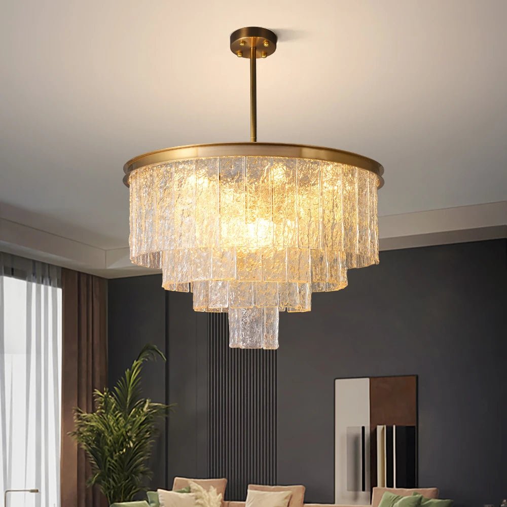 Vinistry Lux Modern Glass Golden Chandelier LED - Lumen Attic