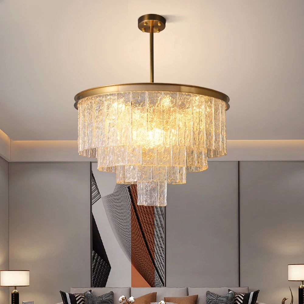 Vinistry Lux Modern Glass Golden Chandelier LED - Lumen Attic