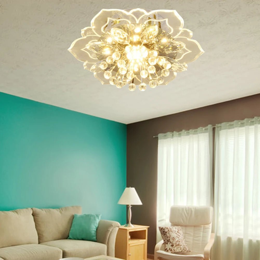 VK Acrylic Flower LED Ceiling Chandelier Light - Lumen Attic