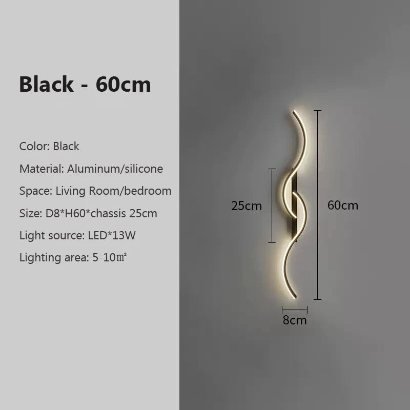 VortexWave LED Wall Sconce Modern Sculptural - Lumen Attic