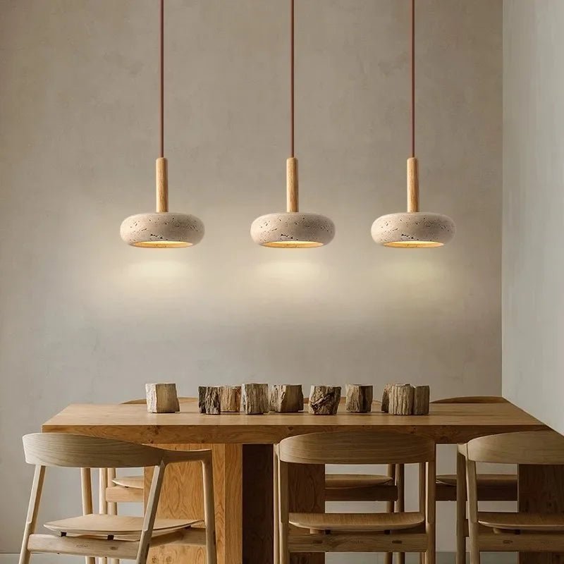 Wabi Sabi Travertine Pendant Light - Lumen Attic