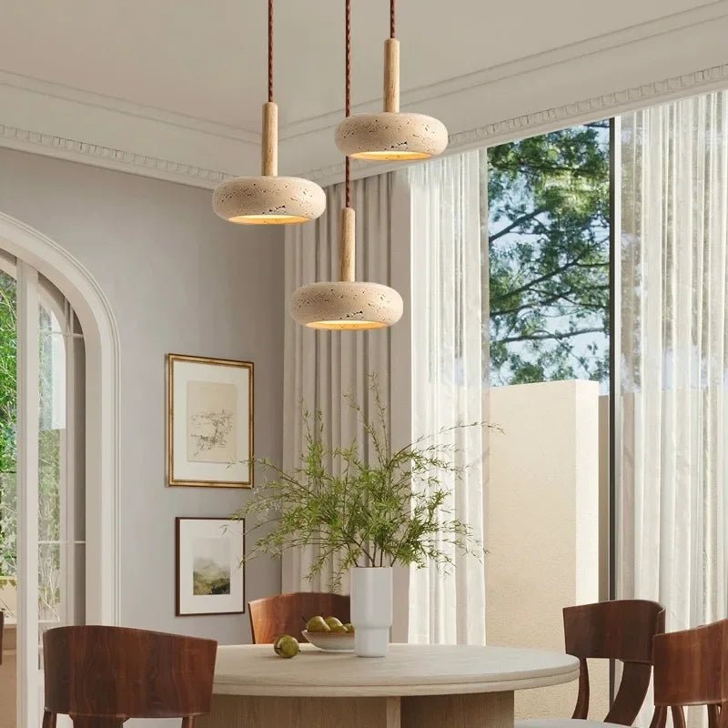 Wabi Sabi Travertine Pendant Light - Lumen Attic