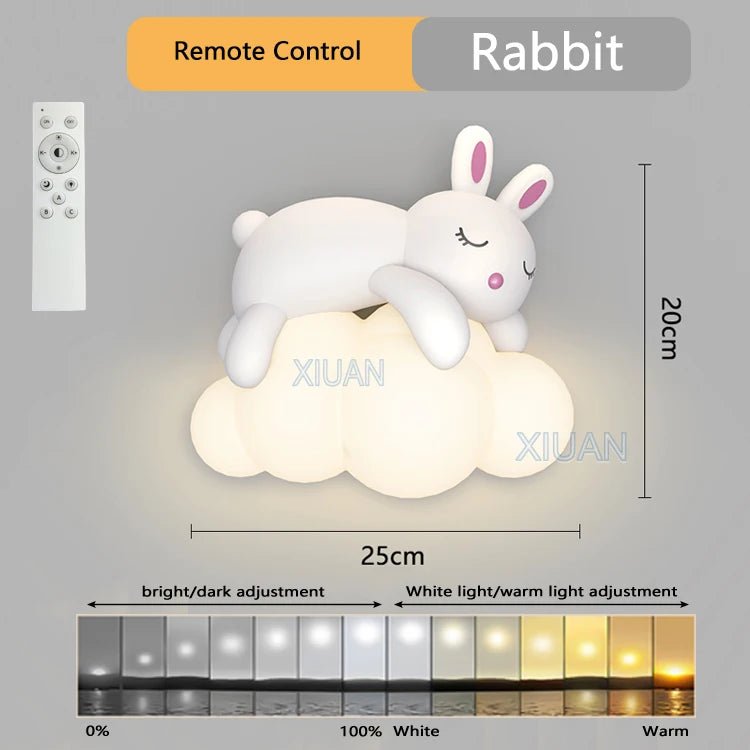 XUI Creative Bunny and Bear Cloud Wall Light - Lumen Attic