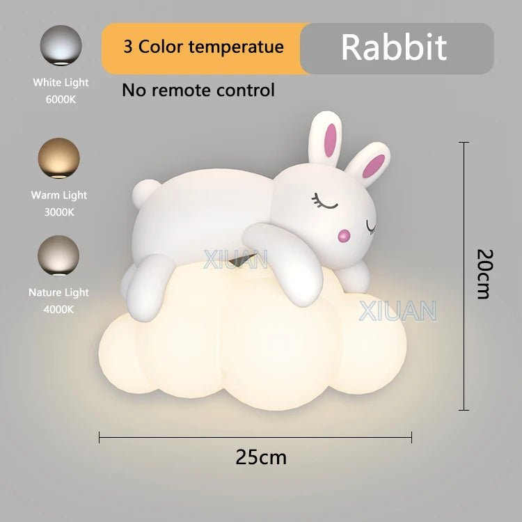 XUI Creative Bunny and Bear Cloud Wall Light - Lumen Attic