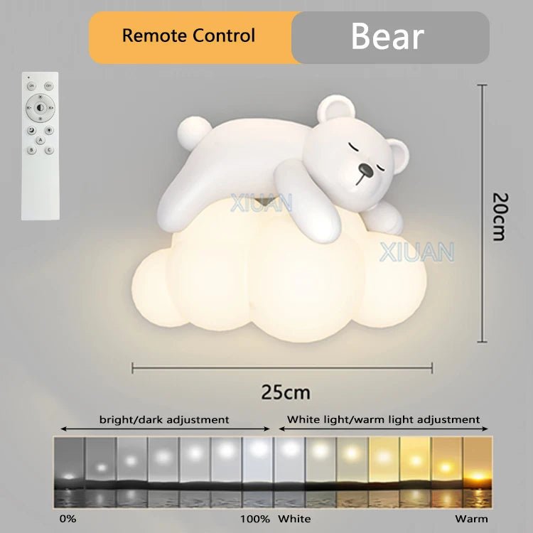 XUI Creative Bunny and Bear Cloud Wall Light - Lumen Attic