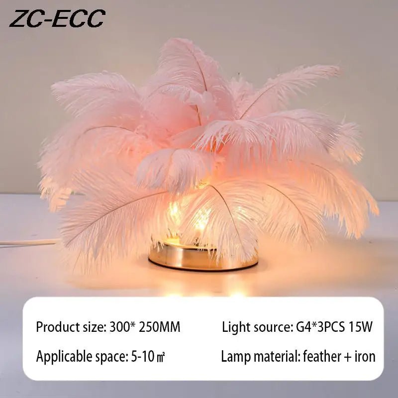 ZCECC Mini Feather Table Lamp - Lumen Attic