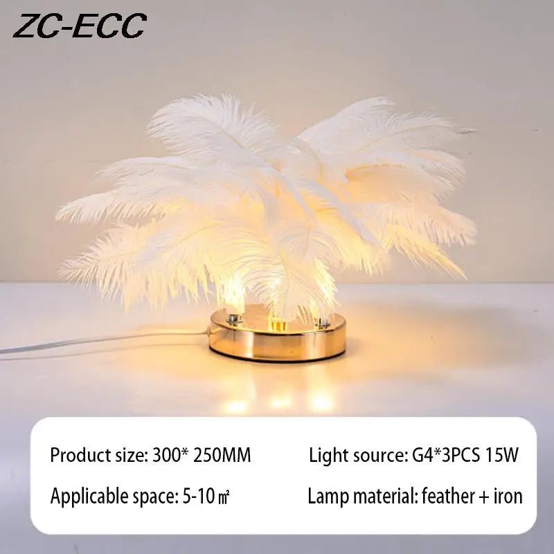 ZCECC Mini Feather Table Lamp - Lumen Attic