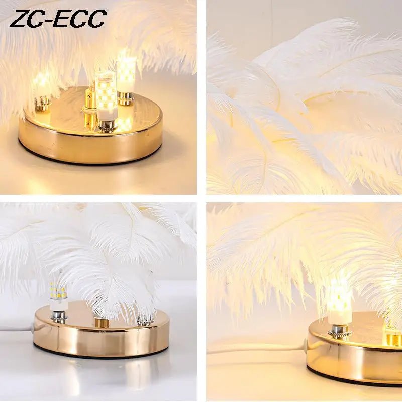 ZCECC Mini Feather Table Lamp - Lumen Attic