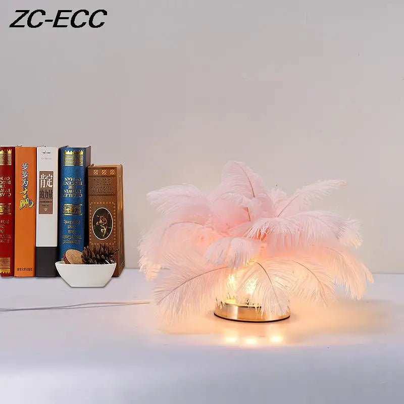 ZCECC Mini Feather Table Lamp - Lumen Attic