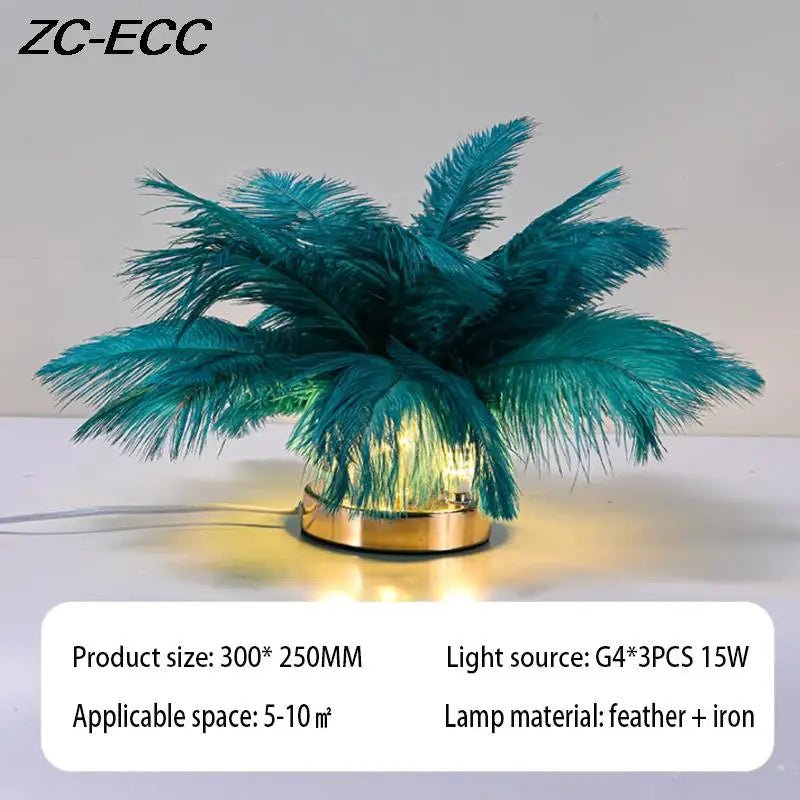 ZCECC Mini Feather Table Lamp - Lumen Attic