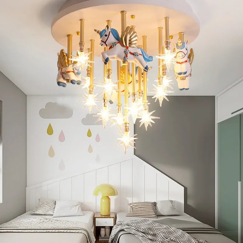 ZOSIMIO Unicorn Stars LED Chandelier - Lumen Attic